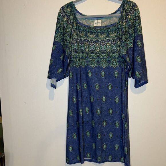 Haute Project MIDI Dress Blue/green Size Xl - Picture 2 of 3